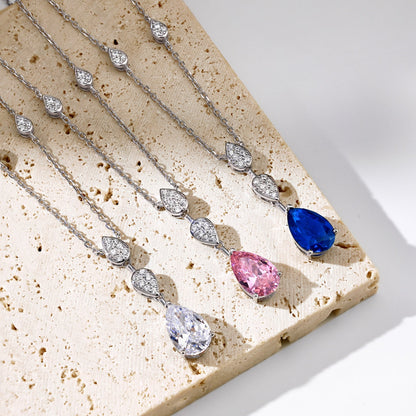 [Clara Jewels]Dazzling Pear Cut Necklace