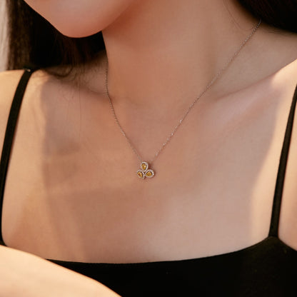 [Clara Jewels]Elegant Flower Shape Pear Cut Necklace