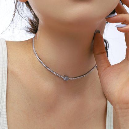[Clara Jewels]1.0 Carat Shining Oval Cut Necklace