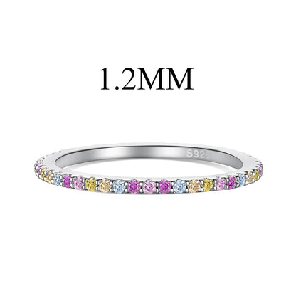 [Clara Jewels]Ornate Colorful Round Cut Tennis Ring