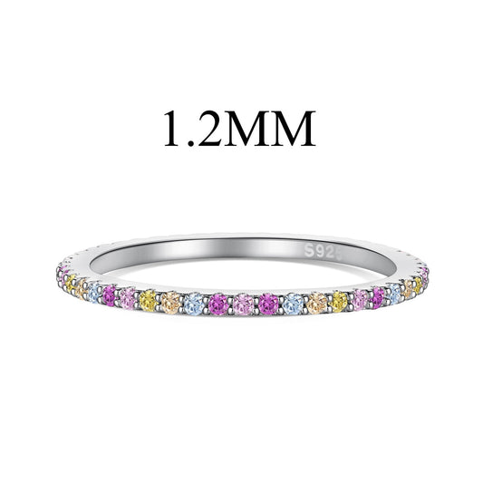 [Clara Jewels]Ornate Colorful Round Cut Tennis Ring