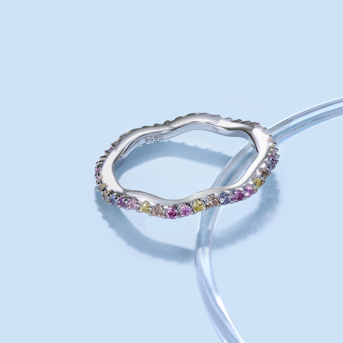 [Clara Jewels]Dainty Colorful Round Cut Party Ring