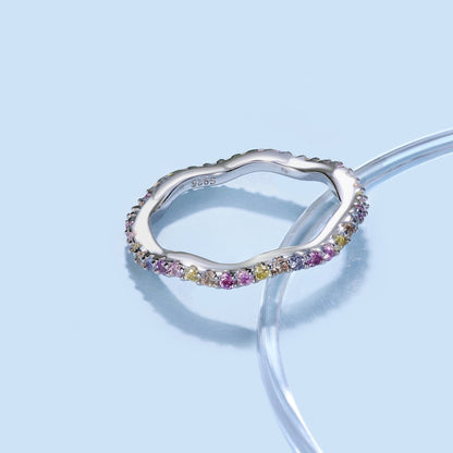 [Clara Jewels]Dainty Colorful Round Cut Party Ring