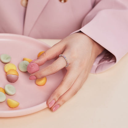 [Clara Jewels]Unique Scintillating Round Cut Daily Ring
