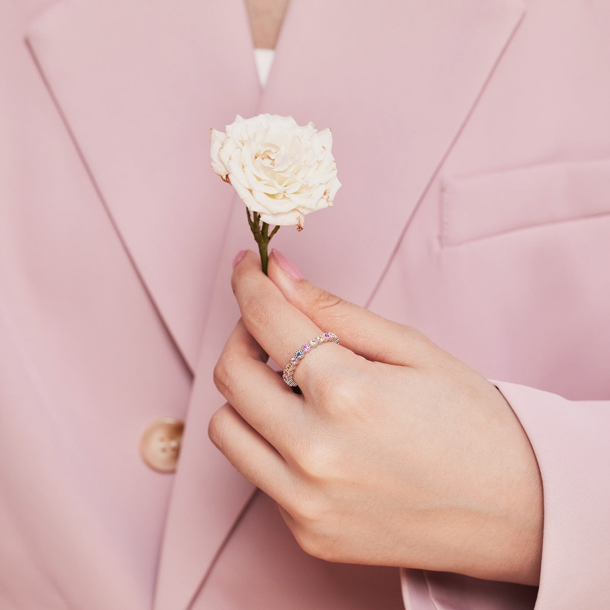 [Clara Jewels]Unique Scintillating Round Cut Daily Ring