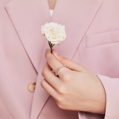 [Clara Jewels]Unique Scintillating Round Cut Daily Ring