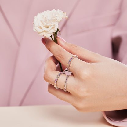 [Clara Jewels]Unique Scintillating Round Cut Daily Ring