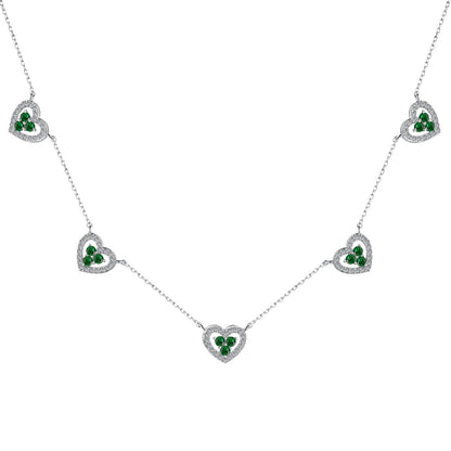 [Clara Jewels]Sparkling Five Heart Necklace