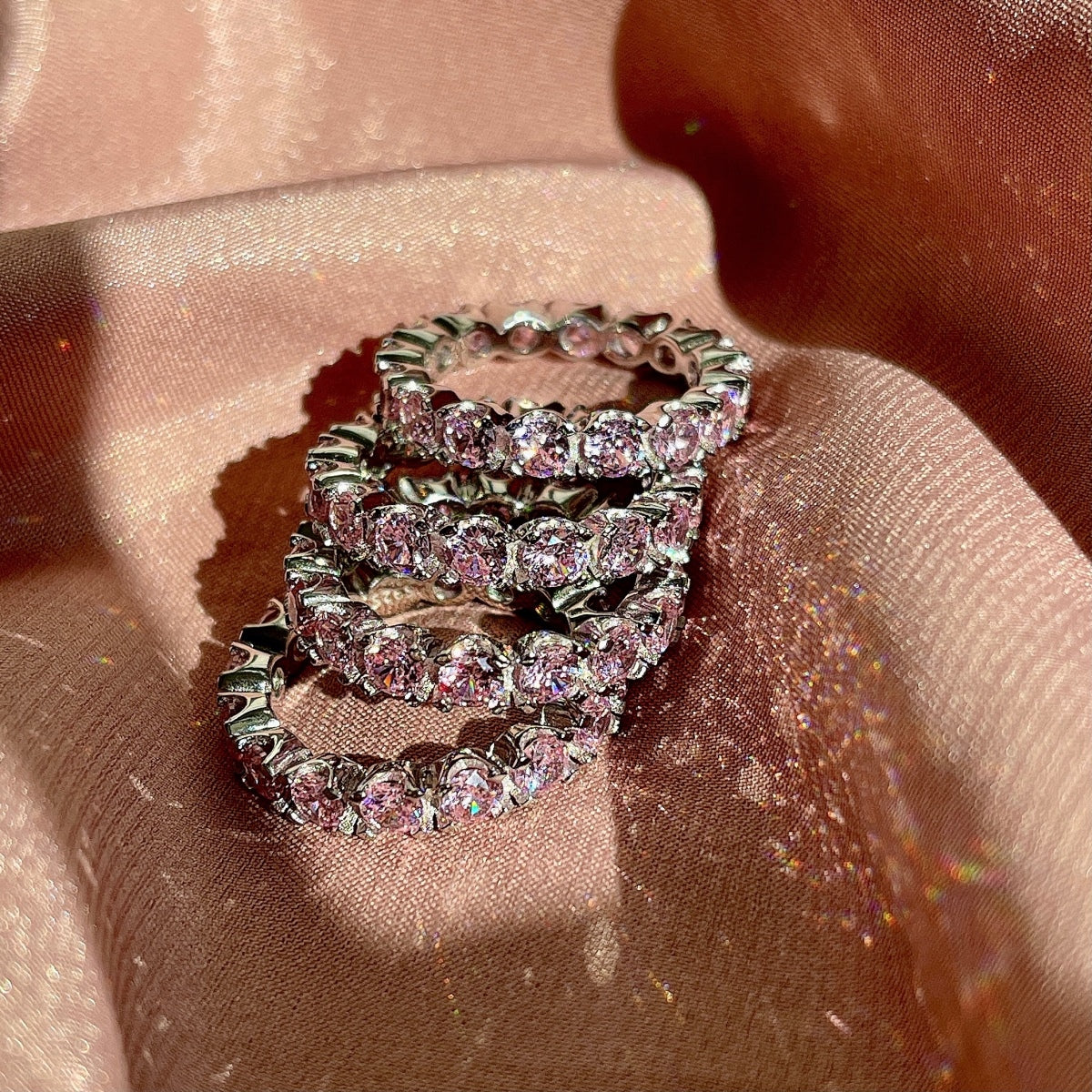 [Clara Jewels]Eternity Round Cut Tennis Ring