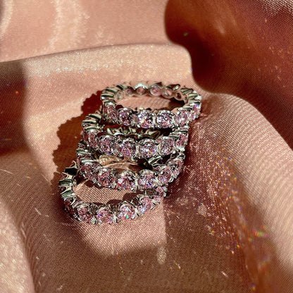 [Clara Jewels]Eternity Round Cut Tennis Ring