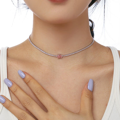 [Clara Jewels]1.0 Carat Shining Oval Cut Necklace