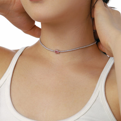 [Clara Jewels]1.0 Carat Shining Oval Cut Necklace