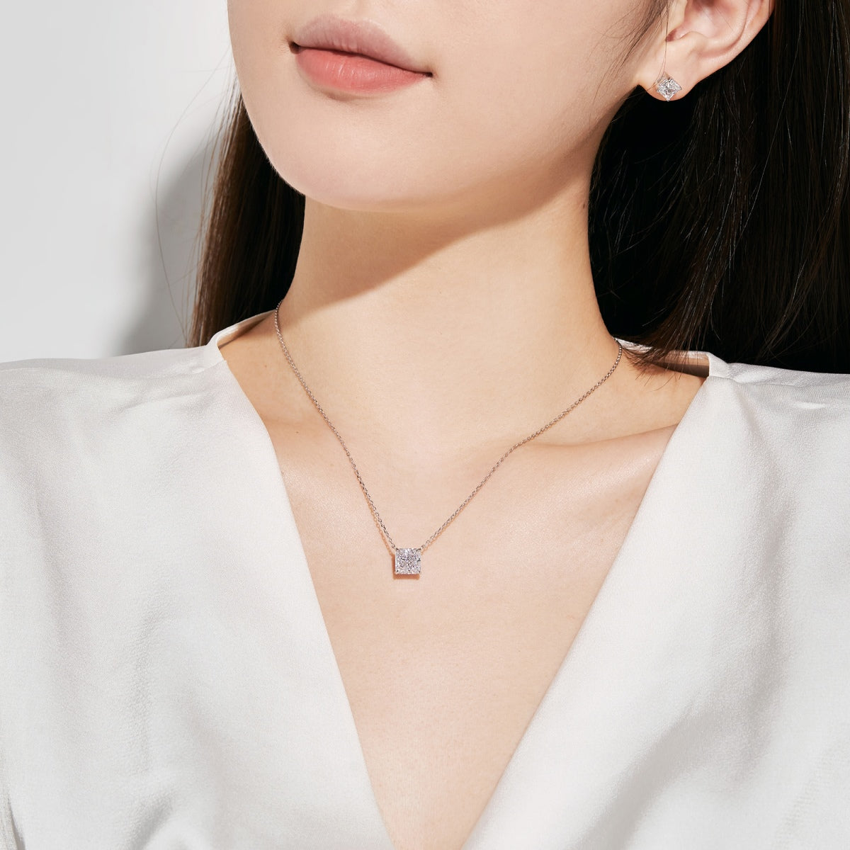 [Clara Jewels]1.0 Carat Radiant Princess Cut Wedding Earrings
