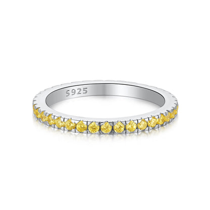 [Clara Jewels]Delicate Sparkling Round Cut Daily Ring