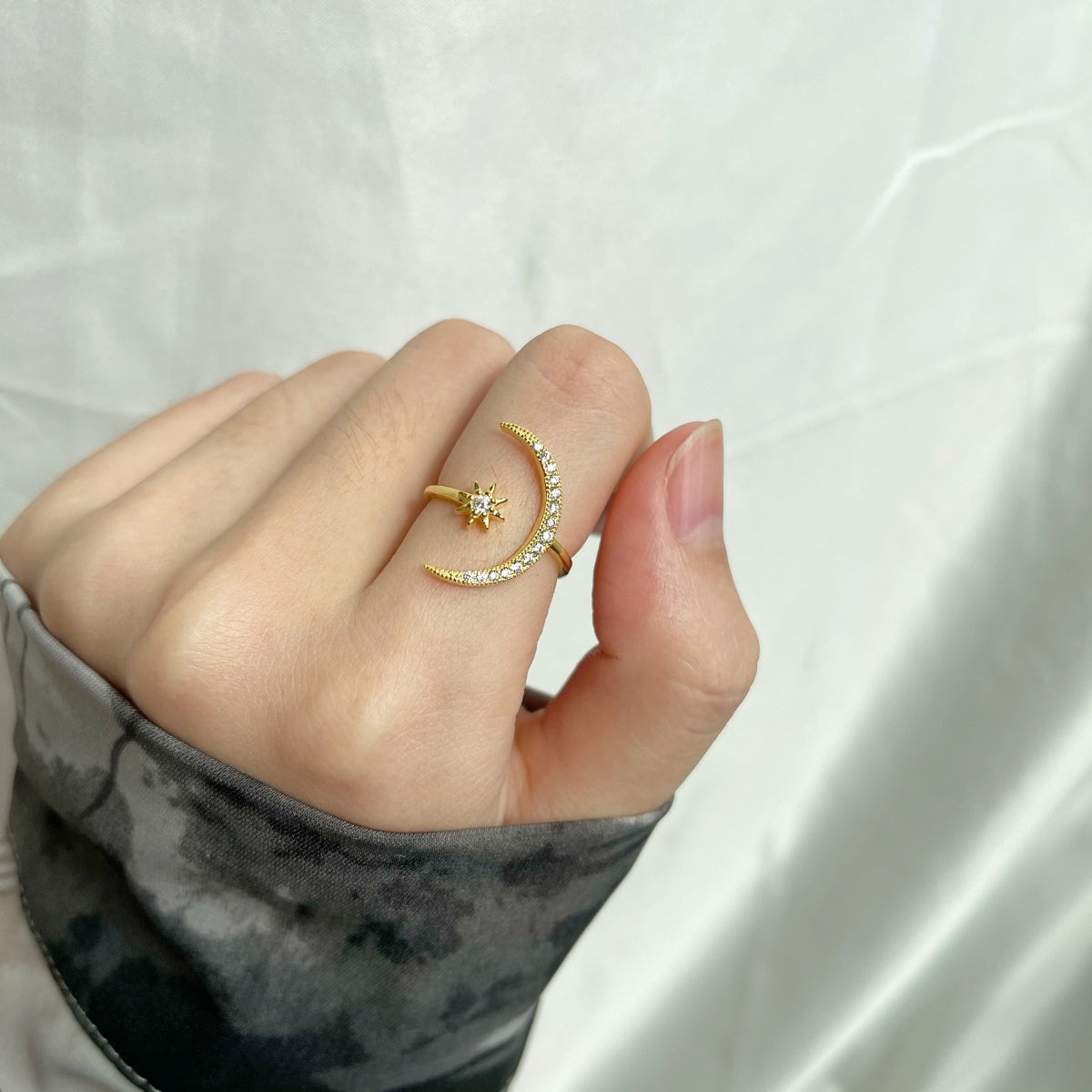 [Clara Jewels]Eternity Moon & Star Ring