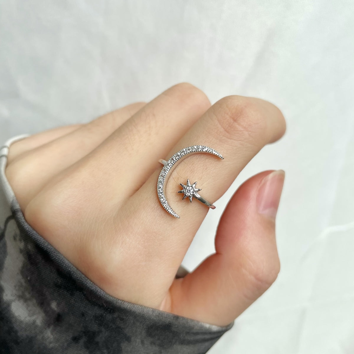 [Clara Jewels]Eternity Moon & Star Ring