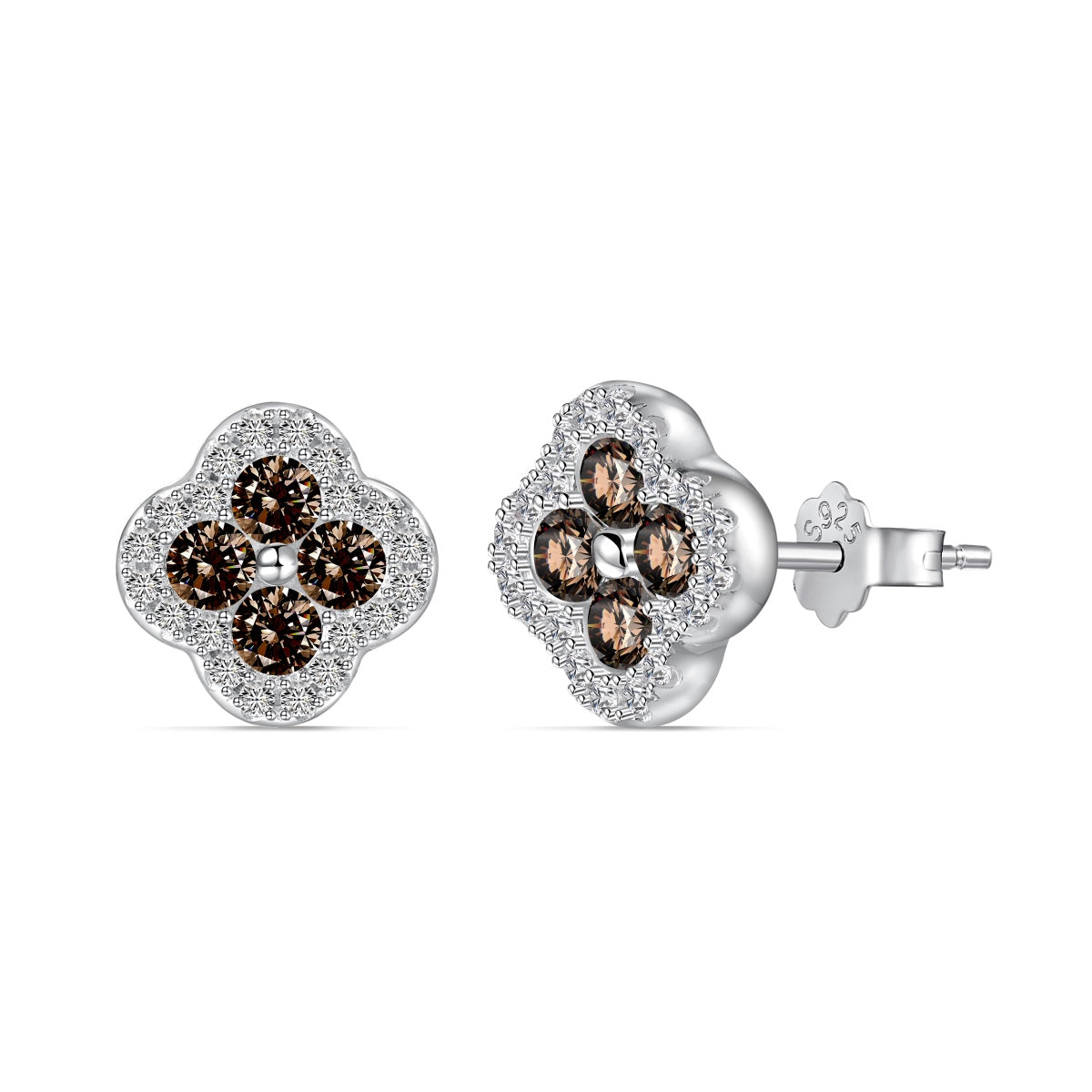 [Clara Jewels]Four-Leaf Clover Flower Shaped Earrings