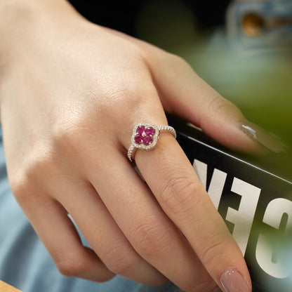 [Clara Jewels]Four Leaf Clover Flower Design Ring
