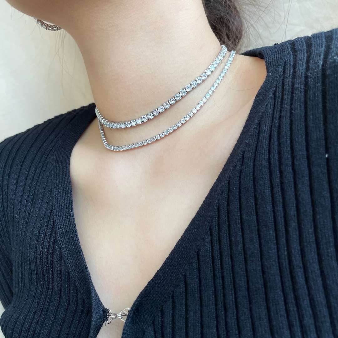 [Clara Jewels]Elegant Tennis Chain Necklace