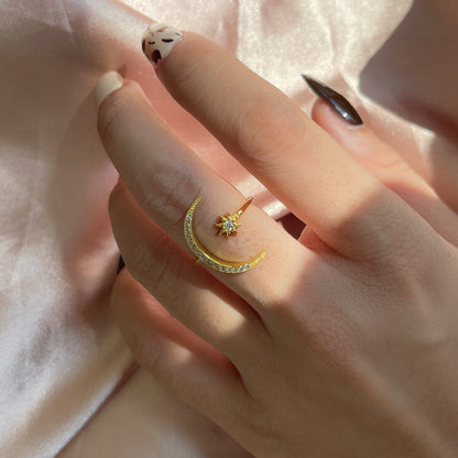 [Clara Jewels]Eternity Moon & Star Ring