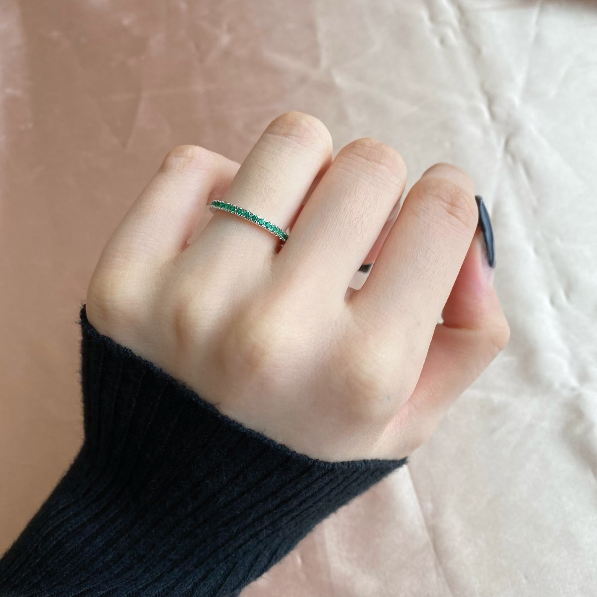 [Clara Jewels]Delicate Sparkling Round Cut Daily Ring