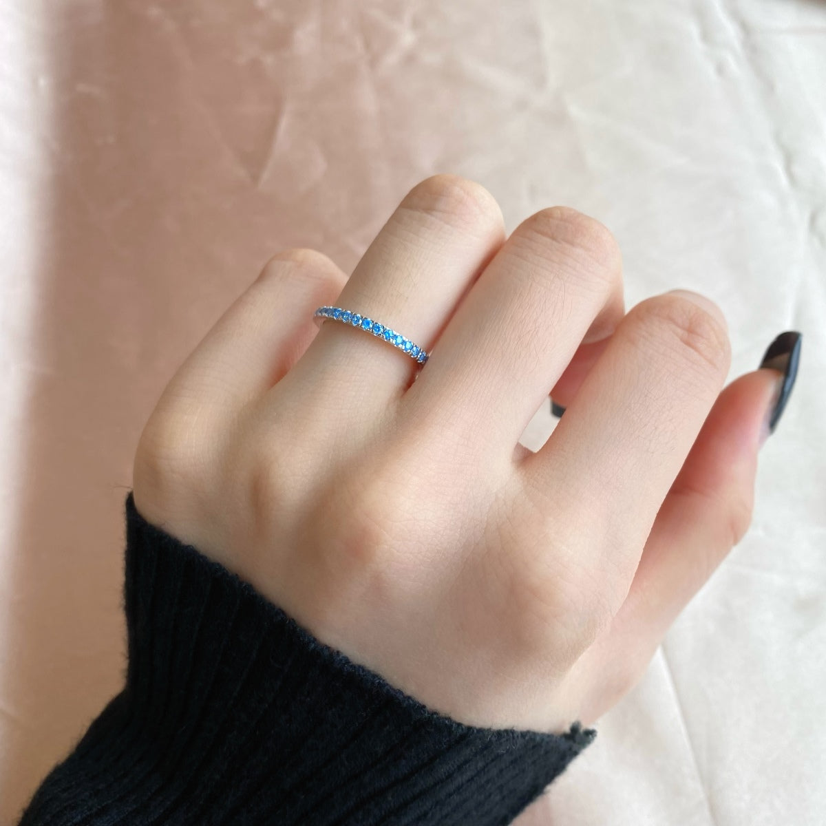 [Clara Jewels]Delicate Sparkling Round Cut Daily Ring