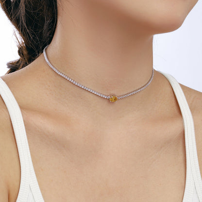 [Clara Jewels]1.0 Carat Shining Oval Cut Necklace