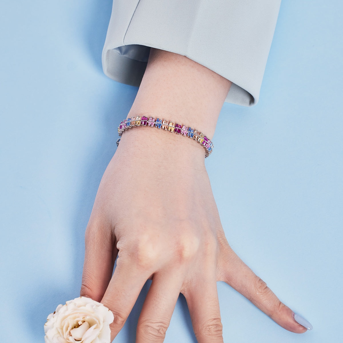 [Clara Jewels]Sparkling Exquisite Multi Cut Party Bracelet