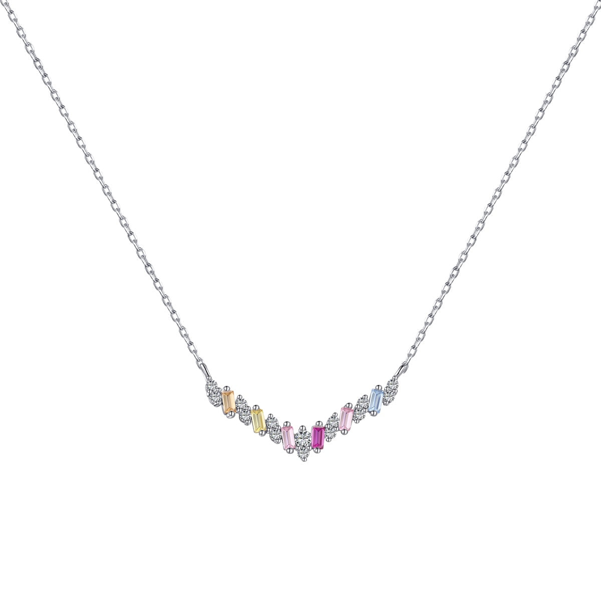 [Clara Jewels]Dazzling Rainbow Necklace