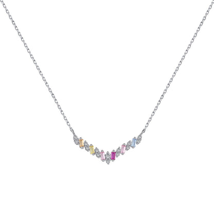 [Clara Jewels]Dazzling Rainbow Necklace