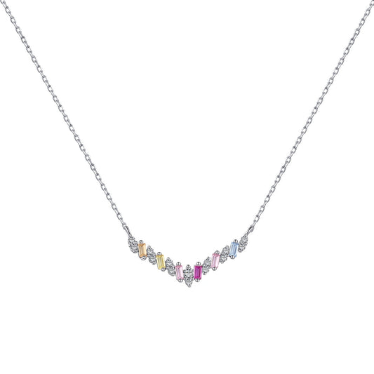[Clara Jewels]Dazzling Rainbow Necklace