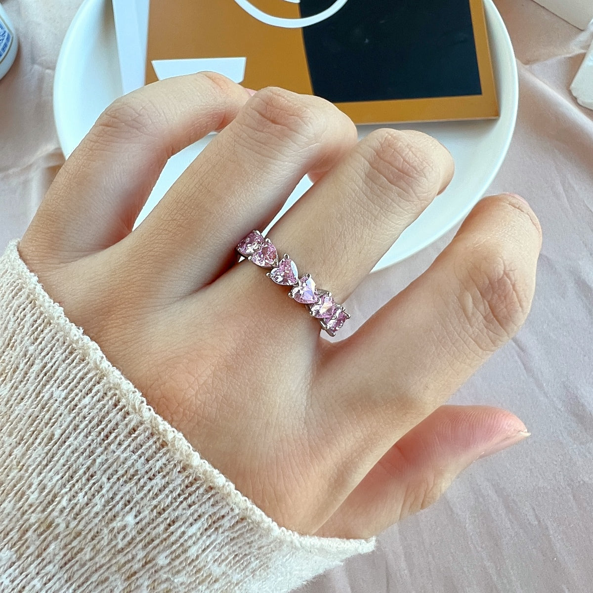 [Clara Jewels]0.25 Carat Radiant Romance Heart Cut Lover Ring