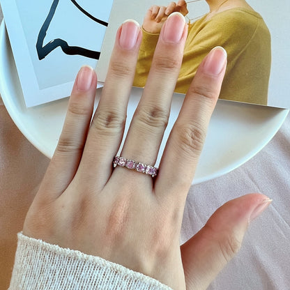 [Clara Jewels]Eternity Round Cut Tennis Ring