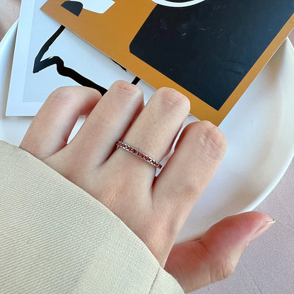 [Clara Jewels]Delicate Sparkling Round Cut Daily Ring