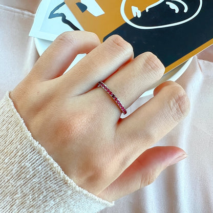 [Clara Jewels]Delicate Sparkling Round Cut Daily Ring