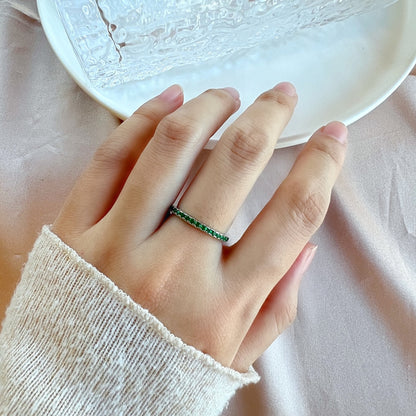 [Clara Jewels]Delicate Sparkling Round Cut Daily Ring