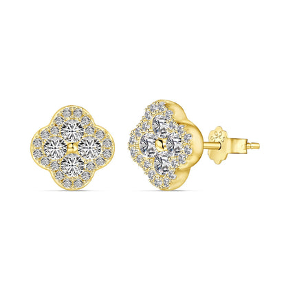 [Clara Jewels]Four-Leaf Clover Flower Shaped Earrings