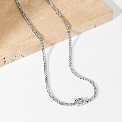 [Clara Jewels]1.0 Carat Shining Oval Cut Necklace