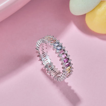 [Clara Jewels]Splashy Ornate Emerald Cut Cocktail Ring