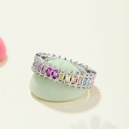 [Clara Jewels]Splashy Ornate Emerald Cut Cocktail Ring