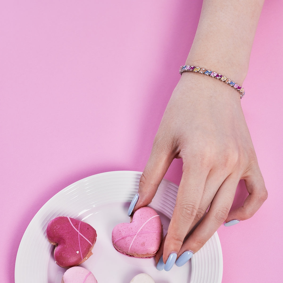 [Clara Jewels]Ornate Sparkling Multi Cut Party Bracelet