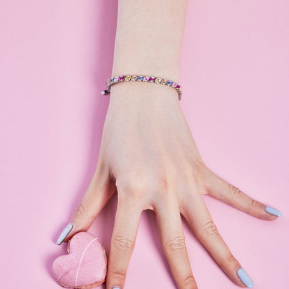 [Clara Jewels]Ornate Sparkling Multi Cut Party Bracelet