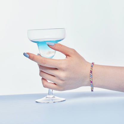 [Clara Jewels]Ornate Sparkling Multi Cut Party Bracelet