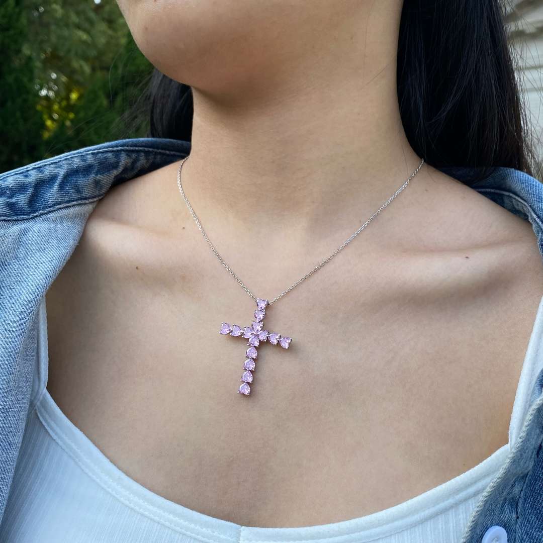 [Clara Jewels]Radiant Cross Shape Necklace