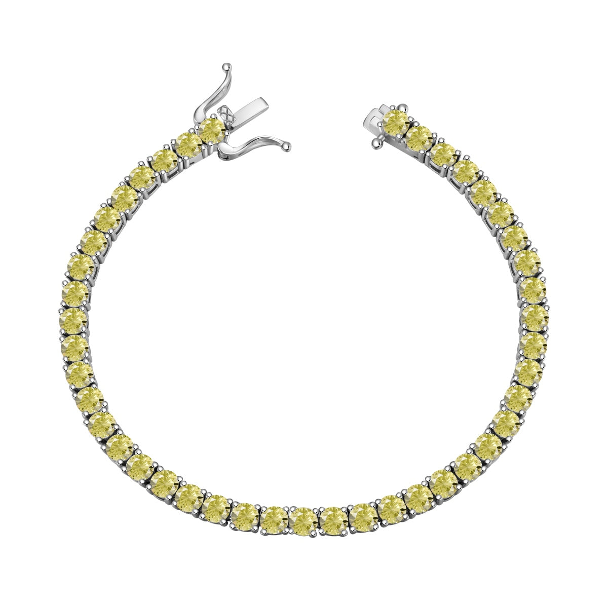 [Clara Jewels]Ornate Dazzling Round Cut Tennis Bracelet