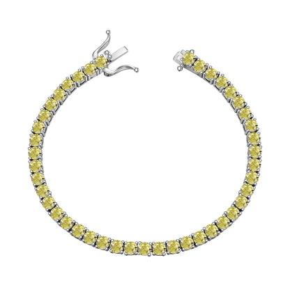 [Clara Jewels]Ornate Dazzling Round Cut Tennis Bracelet