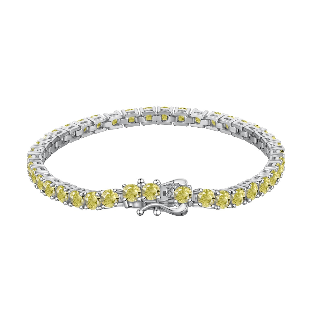 [Clara Jewels]Ornate Dazzling Round Cut Tennis Bracelet