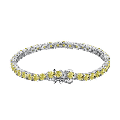 [Clara Jewels]Ornate Dazzling Round Cut Tennis Bracelet