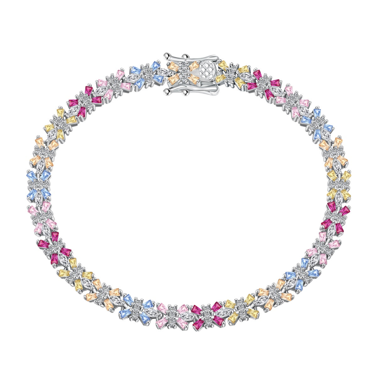 [Clara Jewels]Radiant Colorful Emerald Cut Party Bracelet