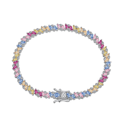 [Clara Jewels]Ornate Sparkling Multi Cut Party Bracelet